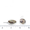 Abalone Single Bezel Earrings on ruler for size reference.