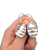 Abalone Single Bezel Earrings on model for color reference.