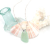 Seafoam Smooth Sea Glass Pinch Necklace