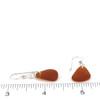 Amber Cinnamon Sea Glass Simply Drilled Earrings on ruler for size reference.