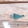 Insta Sale Aqua Triangle Sea Glass Diamond Geometric Necklace - MM on ruler for size reference. 