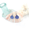Cornflower Sea Glass Bezel Earrings