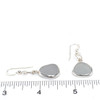 Gray Sea Glass Bezel Wrap Circle Drop Earrings on ruler for size reference. 
