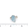 Sky Turquoise Wisp Ultra Rare Sea Glass Swirl Ring - Size 9 on ruler for size reference. 