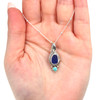 Cobalt Deep Sea Glass and Turquoise Double Necklace on model for color reference. 