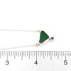 Green Sea Glass and Emerald Double Necklace 16"-18"