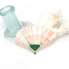 Green Sea Glass and Emerald Double Necklace 16"-18"