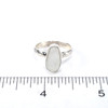 White Elongated Sea Glass Stack Ring - Size 7