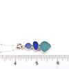 Blues Sea Glass Ultra Mod Necklace on ruler for size reference. 