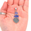 Blues Sea Glass Ultra Mod Necklace on model for color reference. 