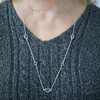 Seafoam Sage Serenade 5 Stone Sea Glass 30" Lariat Necklace model
