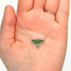 Green Agave Sea Glass and Emerald Double Necklace 16"-18"