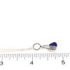 Cobalt Triangle Sea Glass Lunar Drop Charm on ruler for size reference. 