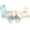 Sky Sea Glass Bezel Wrap Cascade Earrings