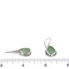 Seafoam Sea Glass Double Bezel Earrings on ruler for size reference. 