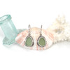 Seafoam Sea Glass Double Bezel Earrings