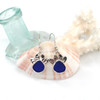 Cobalt Sea Glass Paw Print Earrings $175