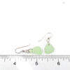 Seafoam Sea Glass Simply Drilled Earrings on ruler for size reference