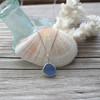 Cornflower Organic Round Sea Glass Charm Necklace