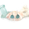 Aqua Gumdrop Sea Glass Single Bezel Earrings