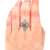 Soft Aqua Sea Glass and Turquoise Teardrop Ring - Size 9 on model for color reference. 
