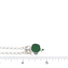 Green Forest Sea Glass and Emerald Double Slide Necklace on ruler for size reference.