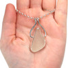 Insta Sale White Sea Glass Pharaoh Necklace - MM on model for color reference.