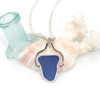 Cornflower Medium Triangle Sea Glass Pharaoh Necklace