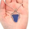 Cornflower Medium Triangle Sea Glass Pharaoh Necklace on model for color reference. 