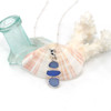 Cornflower Ombre Sea Glass Mini-Mod Three Tier Necklace