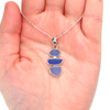 Cornflower Ombre Sea Glass Mini-Mod Three Tier Necklace on model for color reference. 