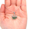 Olive Sea Glass Wave Necklace on model for color reference. 