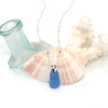 Cornflower Glow Sea Glass Pinch Necklace