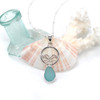 Aqua Sea Glass Ocean Wave Necklace