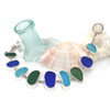 Tropical Turquoise Sea Glass 9 Stone Toggle Bracelet