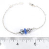 Cornflower Petite Sea Glass and Dainty Peacock Pearl Bracelet on ruler for size reference.