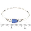 Cornflower Medium Bottle Lip Sea Glass Bezel Hinge Bracelet