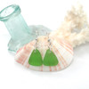Green Triangle Simple Drop Sea Glass Earrings