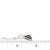 Abalone Triangle Charm on ruler for size reference.
