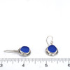 Cobalt Sea Glass Double Bezel Earrings on ruler for size reference. 