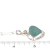 Aqua Sea Glass and Herkimer Diamond Double Necklace on ruler for size reference.