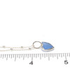 Cornflower Plush Sea Glass Bezel Wrap Charm on ruler for size reference.