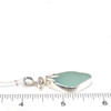 Aqua Ice Sea Glass and Herkimer Lily Necklace on ruler for size reference.