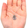 Abalone Shimmer Swirl Charm on model for color reference.