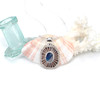 Blue Bright Striped Ultra Rare Sea Glass Starburst Necklace
