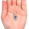 Cornflower Deep Sea Glass and Turquoise Double Necklace on model for color reference. 