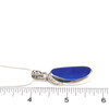Cobalt Sea Glass Love Knot Necklace on ruler for size reference