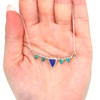 Cobalt Sea Glass and Turquoise 5 Piece Points Necklace 16"-18" Length on model for color reference. 
