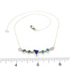 Cobalt Sea Glass and Turquoise 5 Piece Points Necklace 16"-18" Length Complete Necklace View