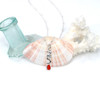Red-Orange Sea Glass 250 Years Charm Necklace